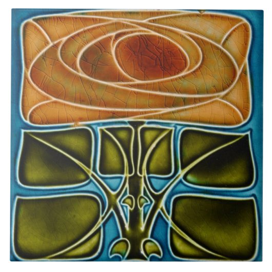 Azulejo Tile Art nouveau style dekoration fireplac Fliese (Vorderseite)