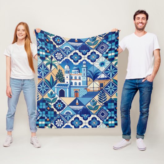 Azulejo Tiles Pattern Fleecedecke (Beispiel)