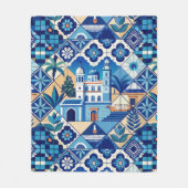Azulejo Tiles Pattern Fleecedecke (Vorderseite)