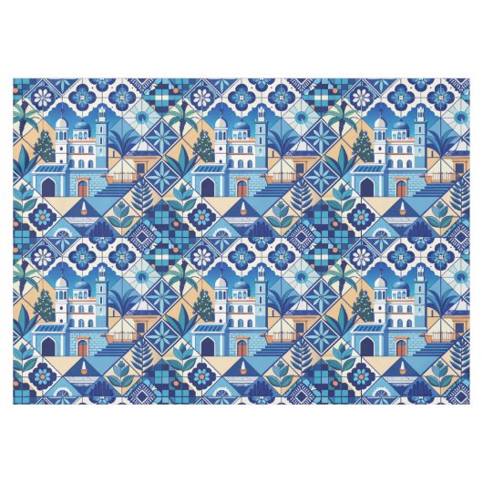 Azulejo Tiles Pattern Tischdecke (Vorderseite (Horizontal))