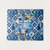 Azulejo Tiles Pattern Wandteppich (Vorderseite (Horizontal))