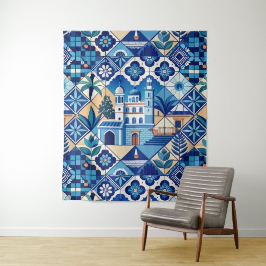 Azulejo Tiles Pattern Wandteppich (Beispiel)
