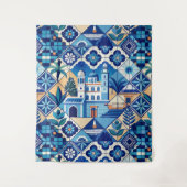 Azulejo Tiles Pattern Wandteppich (Vorderseite)
