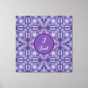 Azulejo Violet Wasserfarbe Personalisiert Spanisch Leinwanddruck