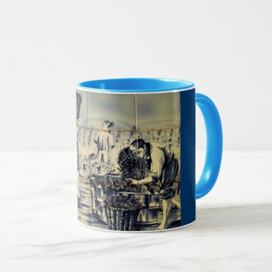 Azulejo Wine Picking Tasse (VorderseiteRechts)