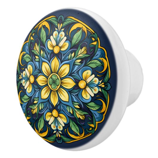 💙 💛 Azulejos Andalusian Sun Keramikknauf (Rechts)