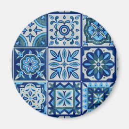Azulejos Blue Portugal Muster Magnet