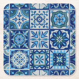 Azulejos Blue Portugal Muster Rechteckiger Pappuntersetzer