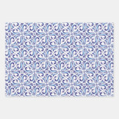 Azulejos Blumenmuster Geschenkpapier Set (Vorderseite)