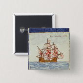Azulejos Fliese, die ein Schiff, von Sagres Button (Vorne & Hinten)
