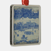 Azulejos Fliesen, die das Praca darstellen, tun Silbernes Ornament (Rechts)