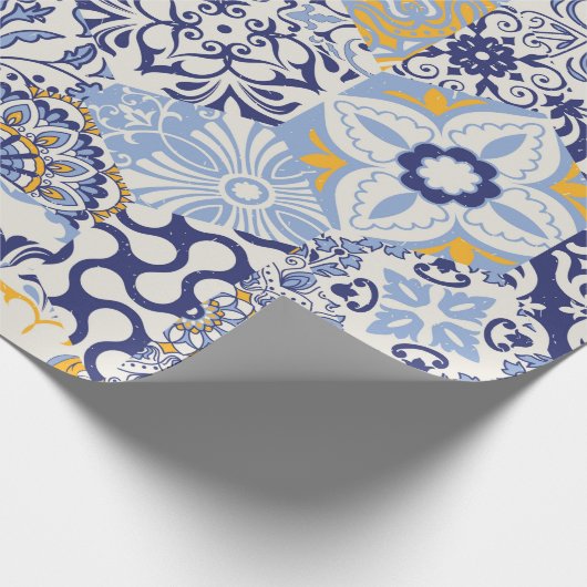Azulejos Fliesen Fliesen Fliesen Fliesen. Nahtlose Geschenkpapier (Ecke)