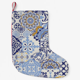 Azulejos Fliesen Fliesen Fliesen Fliesen. Nahtlose Kleiner Weihnachtsstrumpf