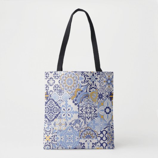 Azulejos Fliesen Patchwork. Nahtloses farbenfrohes Tasche (Vorderseite)