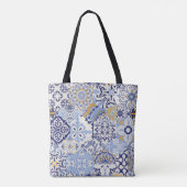 Azulejos Fliesen Patchwork. Nahtloses farbenfrohes Tasche (Rückseite)