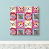 Azulejos Geometric Tiles mit einer CG-Drehung Leinwanddruck (Insitu (Holzboden))