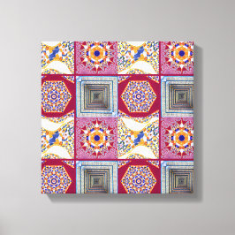 Azulejos Geometric Tiles mit einer CG-Drehung Leinwanddruck