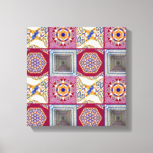 Azulejos Geometric Tiles mit einer CG-Drehung Leinwanddruck (Vorderseite)