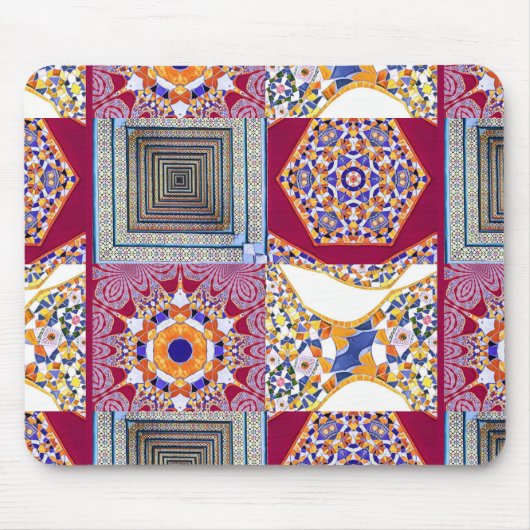 Azulejos Geometric Tiles mit einer CG-Drehung Mousepad (Vorne)