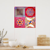 Azulejos Geometric Tiles mit einer CG-Drehung Poster (Küche)