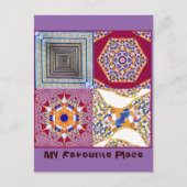 Azulejos Geometric Tiles mit einer CG-Drehung Postkarte (Vorderseite)