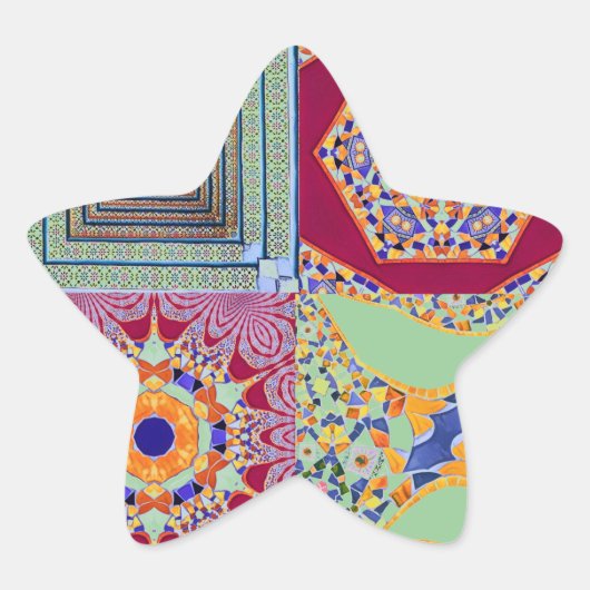 Azulejos Geometric Tiles mit einer CG-Drehung Stern-Aufkleber (Vorderseite)