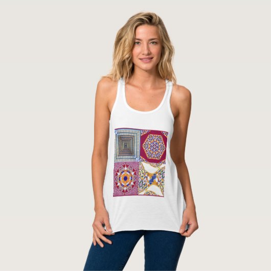 Azulejos Geometric Tiles mit einer CG-Drehung Tank Top (Vorderseite Vollansicht)