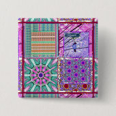 Azulejos Geometric Tiles with Bird of Peace Button (Vorderseite)