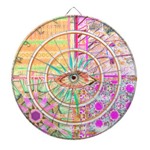 Azulejos Geometric Tiles with Bird of Peace Dartscheibe