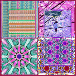 Azulejos Geometric Tiles with Bird of Peace Fotoskulptur Magnet