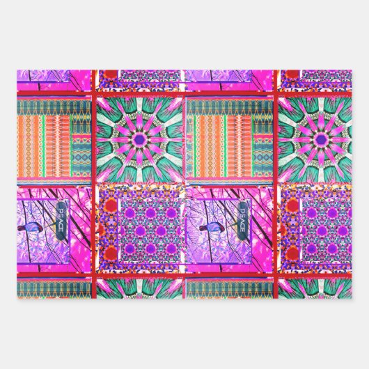 Azulejos Geometric Tiles with Bird of Peace Geschenkpapier Set (Vorderseite 2)