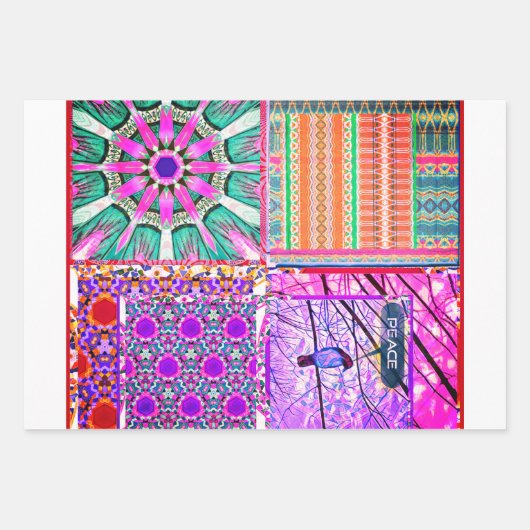 Azulejos Geometric Tiles with Bird of Peace Geschenkpapier Set (Vorderseite)