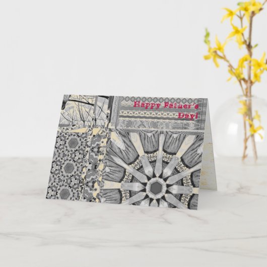 Azulejos Geometric Tiles with Bird of Peace Karte (Gelbe Blume)