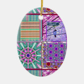 Azulejos Geometric Tiles with Bird of Peace Keramik Ornament (Vorne)