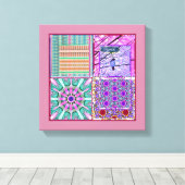 Azulejos Geometric Tiles with Bird of Peace Leinwanddruck (Insitu (Holzboden))