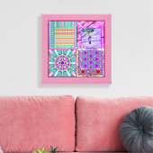 Azulejos Geometric Tiles with Bird of Peace Leinwanddruck (Insitu (Wohnzimmer))