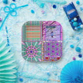 Azulejos Geometric Tiles with Bird of Peace Pappteller (Party)