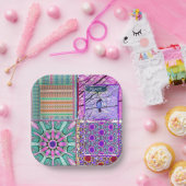 Azulejos Geometric Tiles with Bird of Peace Pappteller (Party)