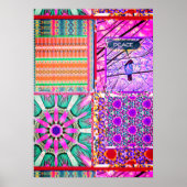 Azulejos Geometric Tiles with Bird of Peace Poster (Vorne)