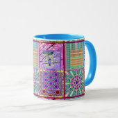 Azulejos Geometric Tiles with Bird of Peace Tasse (VorderseiteRechts)