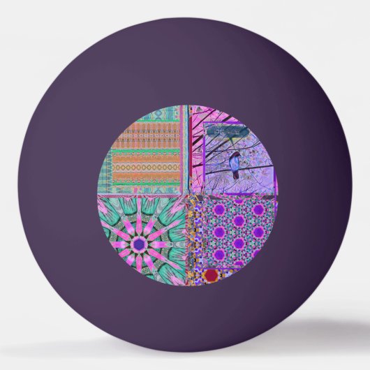 Azulejos Geometric Tiles with Bird of Peace Tischtennisball (Vorderseite)