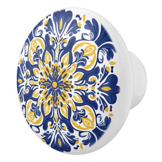 💙 💛 Azulejos Golden Lissabon Keramikknauf (Rechts)