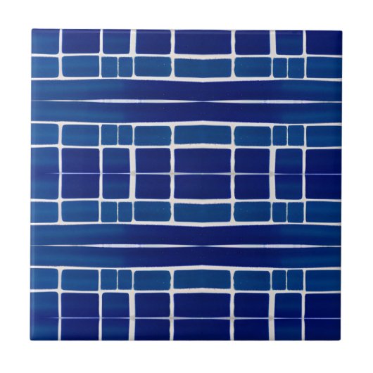 Azulejos indigo fliesen geometrische Kunst (Vorderseite)