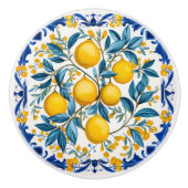 💙 💛 Azulejos Lemon Bouquet Keramikknauf (Vorderseite)