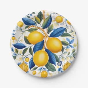 💙 💛 Azulejos Lemon Grove Paper Tellers Pappteller