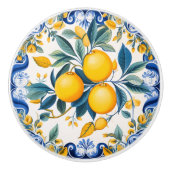 💙 💛 Azulejos Lemon Scroll Keramikknauf (Vorderseite)