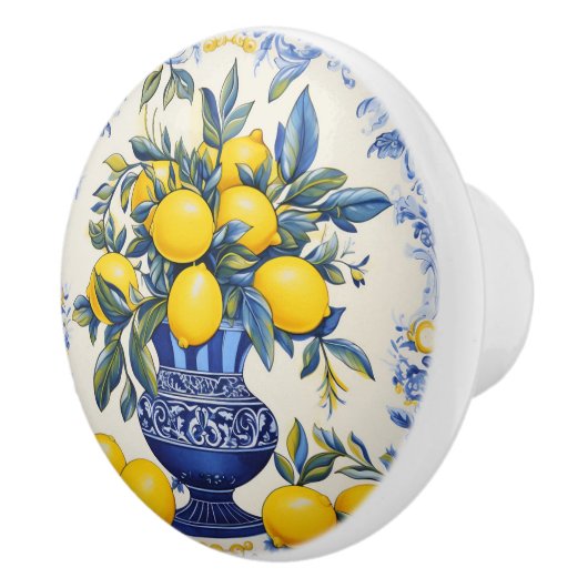 💙 💛 Azulejos Lemon Vase Keramikknauf (Rechts)