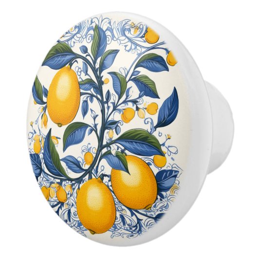 💙 💛 Azulejos Lemon Vine Keramikknauf (Rechts)