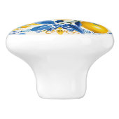 💛 💙 Azulejos mit Zitronen in blau und gelb Keramikknauf (Seitenansicht)