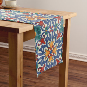 Azulejos-Muster Großer Tischläufer